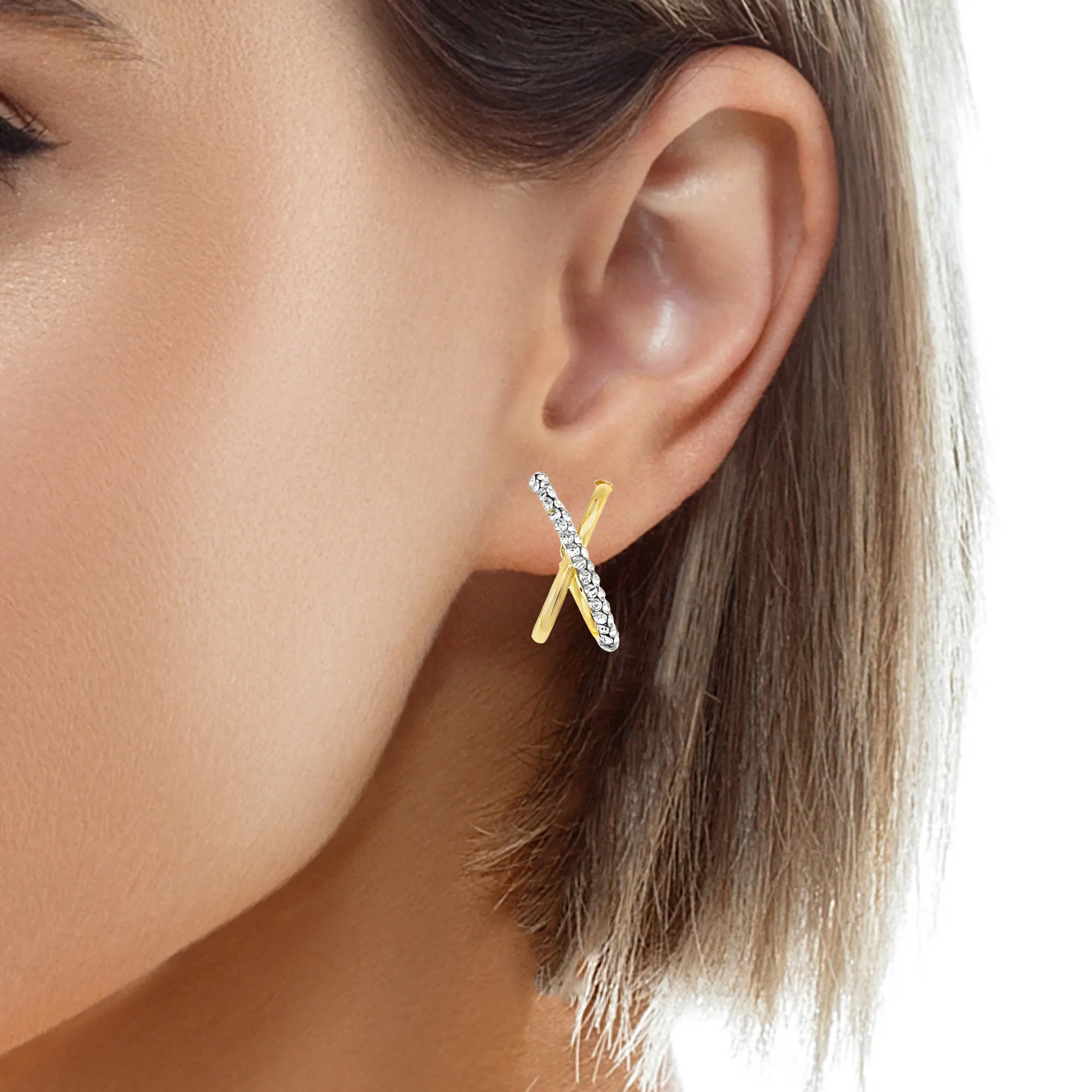 14K X Wrap Studs