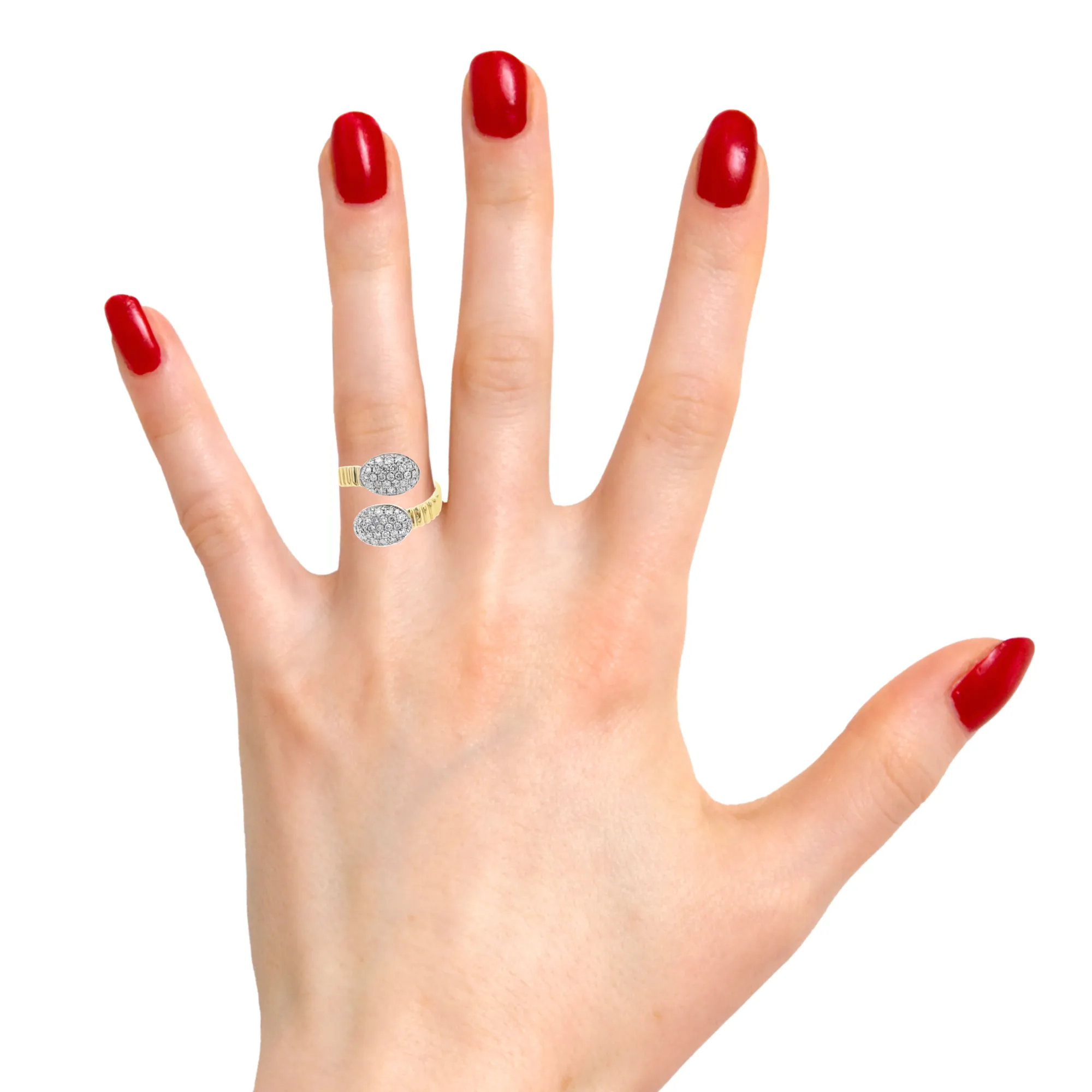 14K Yellow Gold Oval Wrap Ring