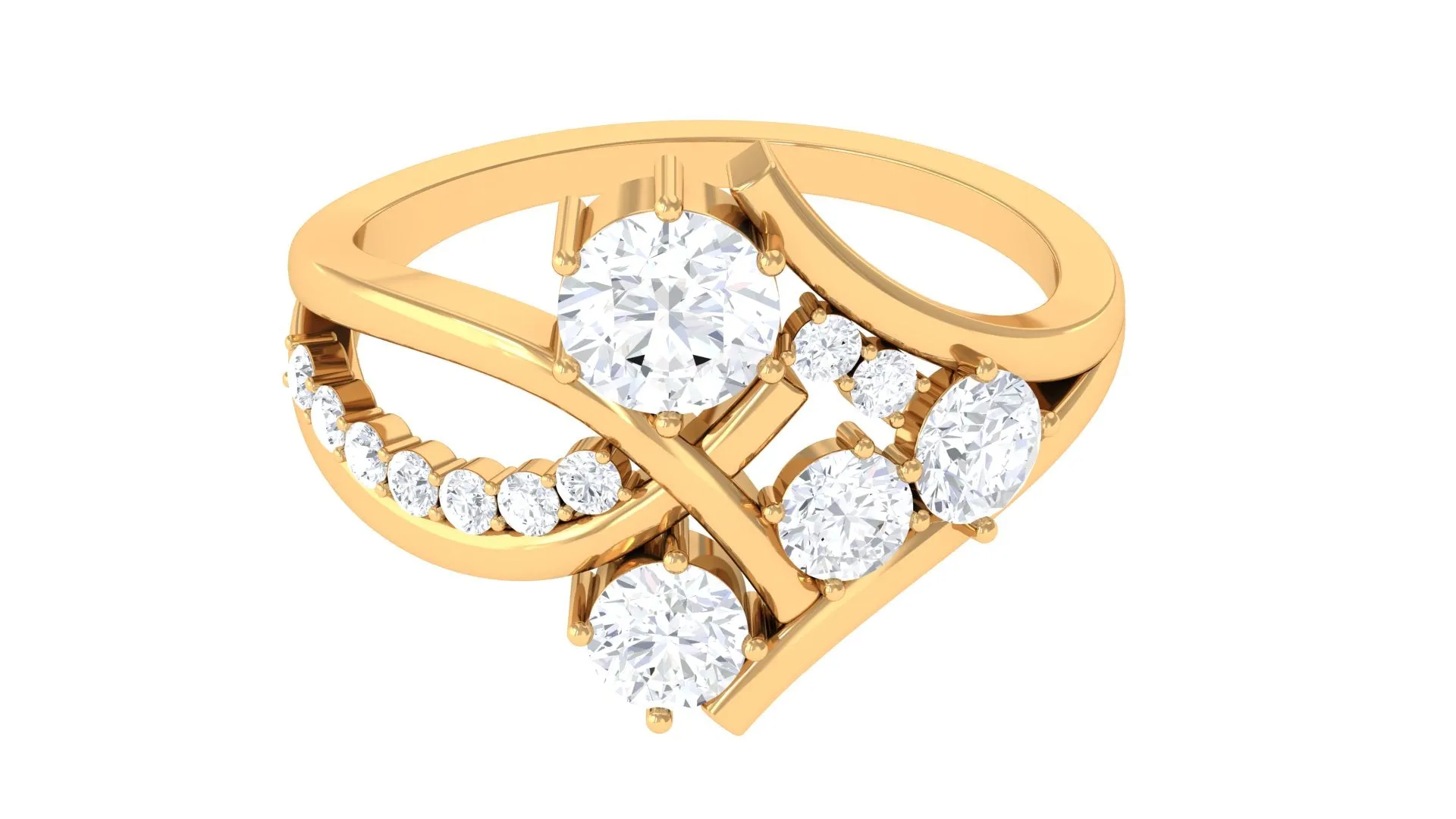 2 CT Round Moissanite Cocktail Engagement Ring