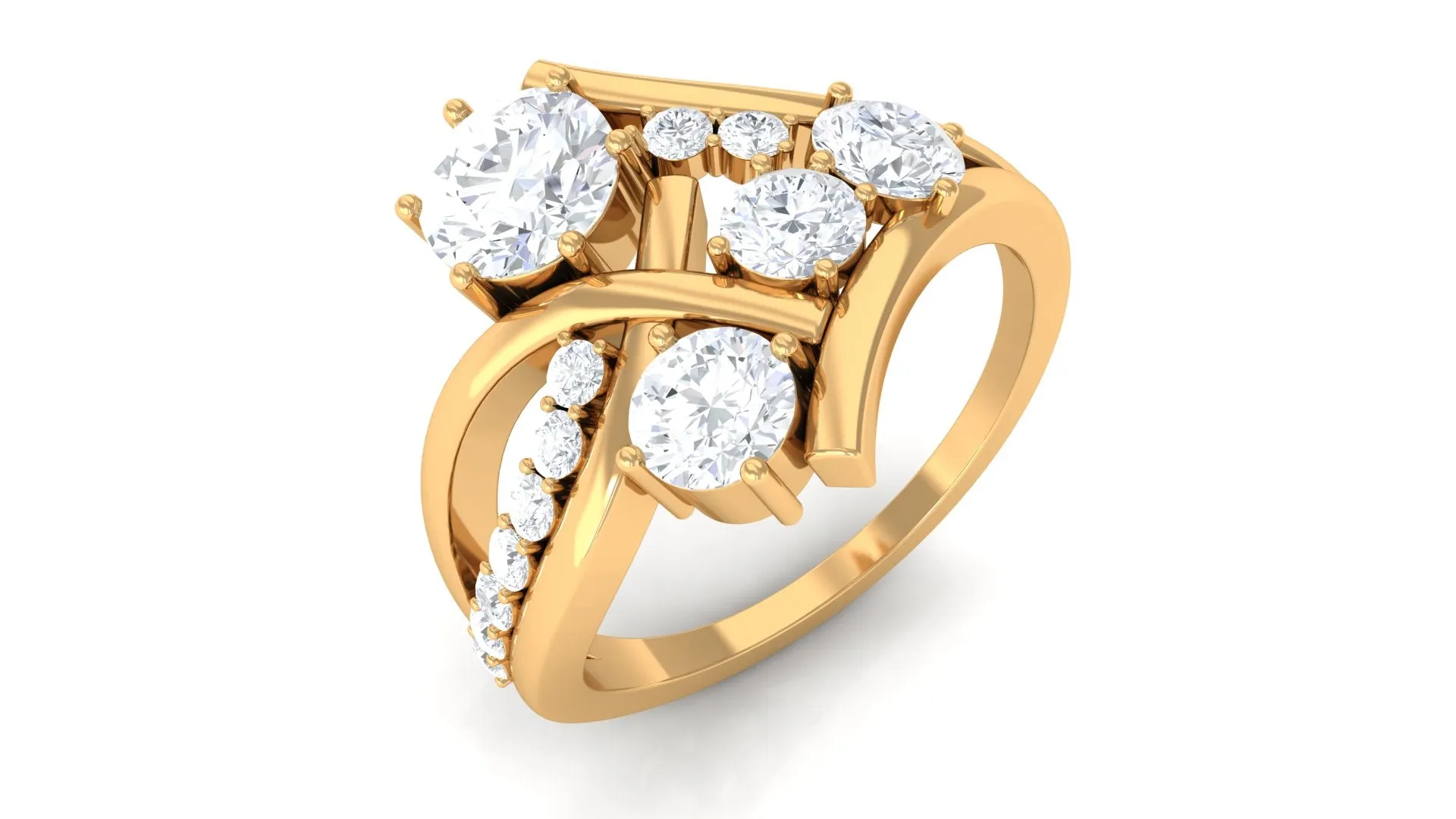 2 CT Round Moissanite Cocktail Engagement Ring