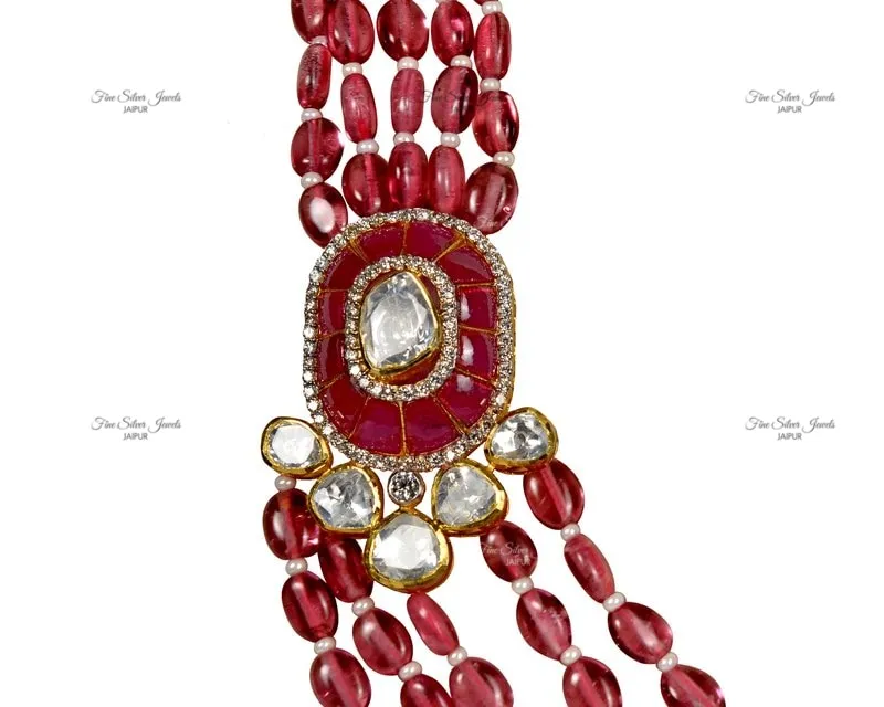 925 Silver RUBY BLISSFUL NECKLACE SET