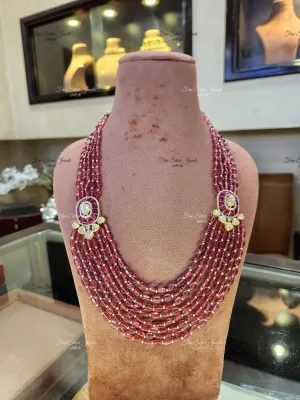 925 Silver RUBY BLISSFUL NECKLACE SET