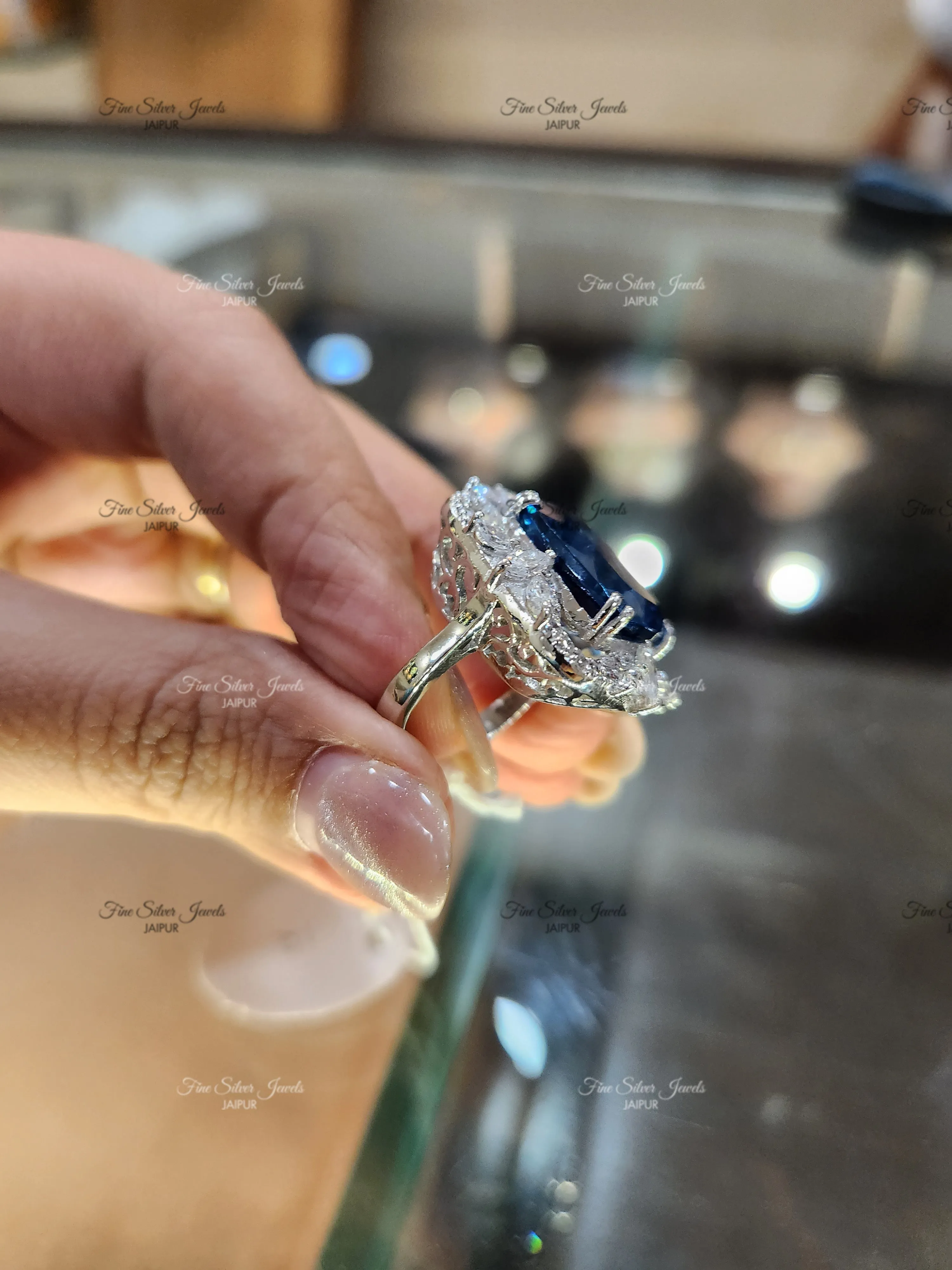 92.5 Silver Veronica Cocktail Ring