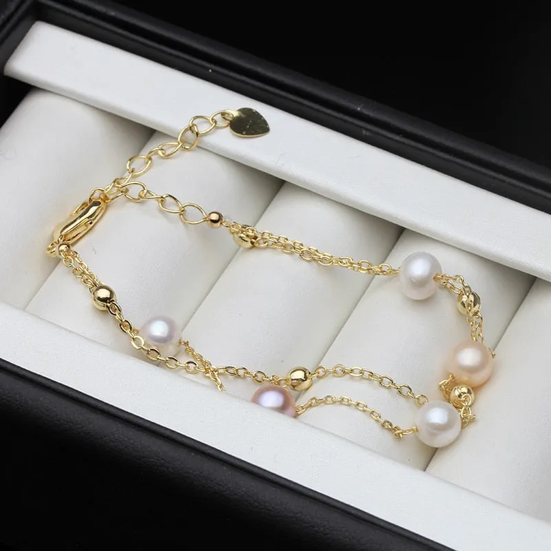925 sterling silver Bracelet Natural Freshwater Pearl Bracelets