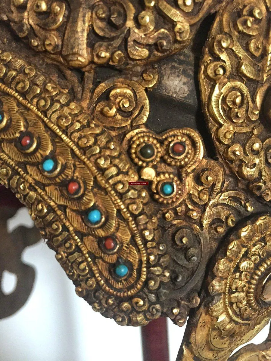 985 SOLD Antique Buddhist Tantric Priest Ceremonial Diadem Crown