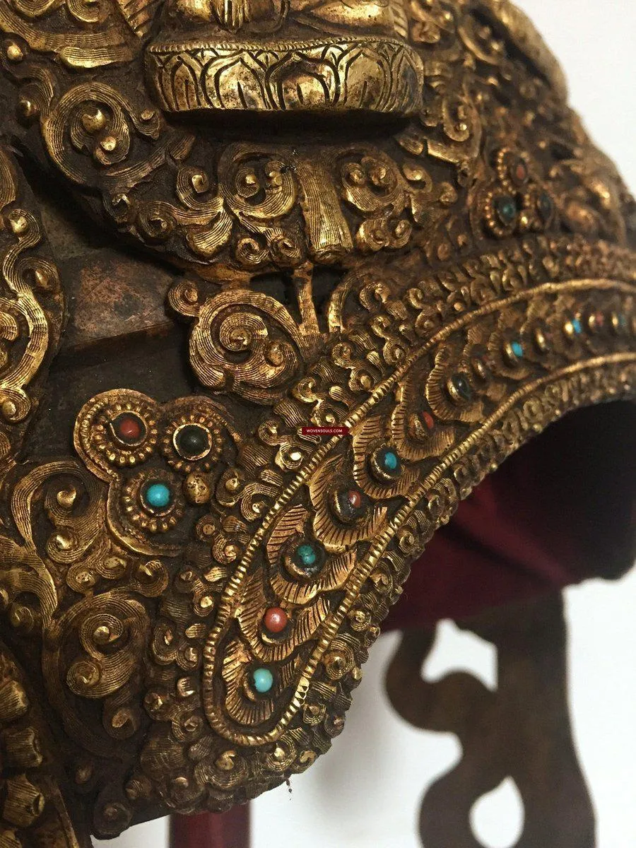985 SOLD Antique Buddhist Tantric Priest Ceremonial Diadem Crown