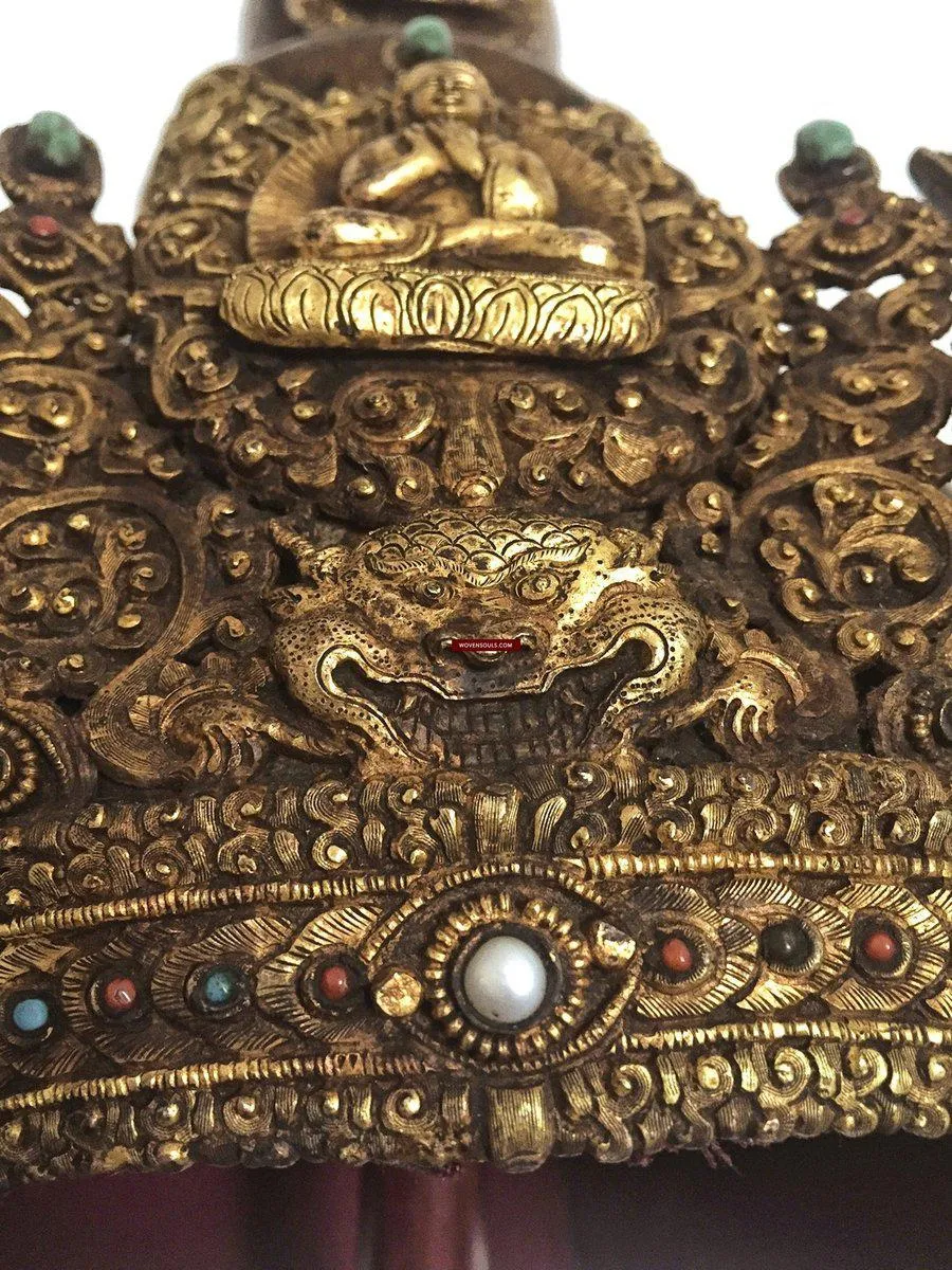 985 SOLD Antique Buddhist Tantric Priest Ceremonial Diadem Crown