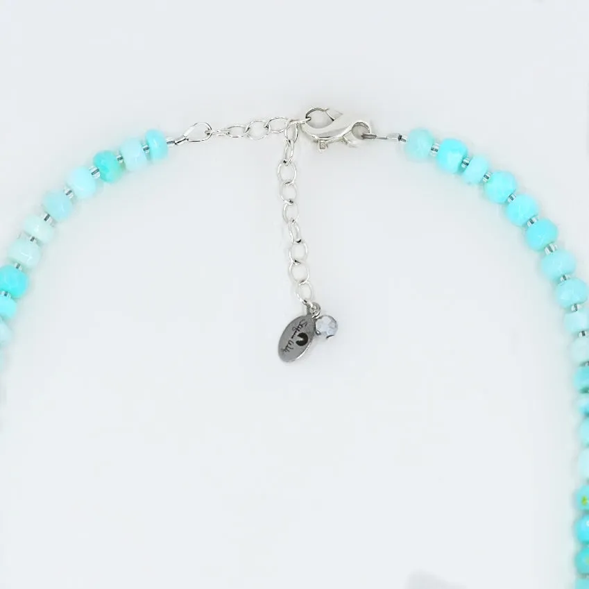 Blue Peruvian Opal Gemstone Necklace