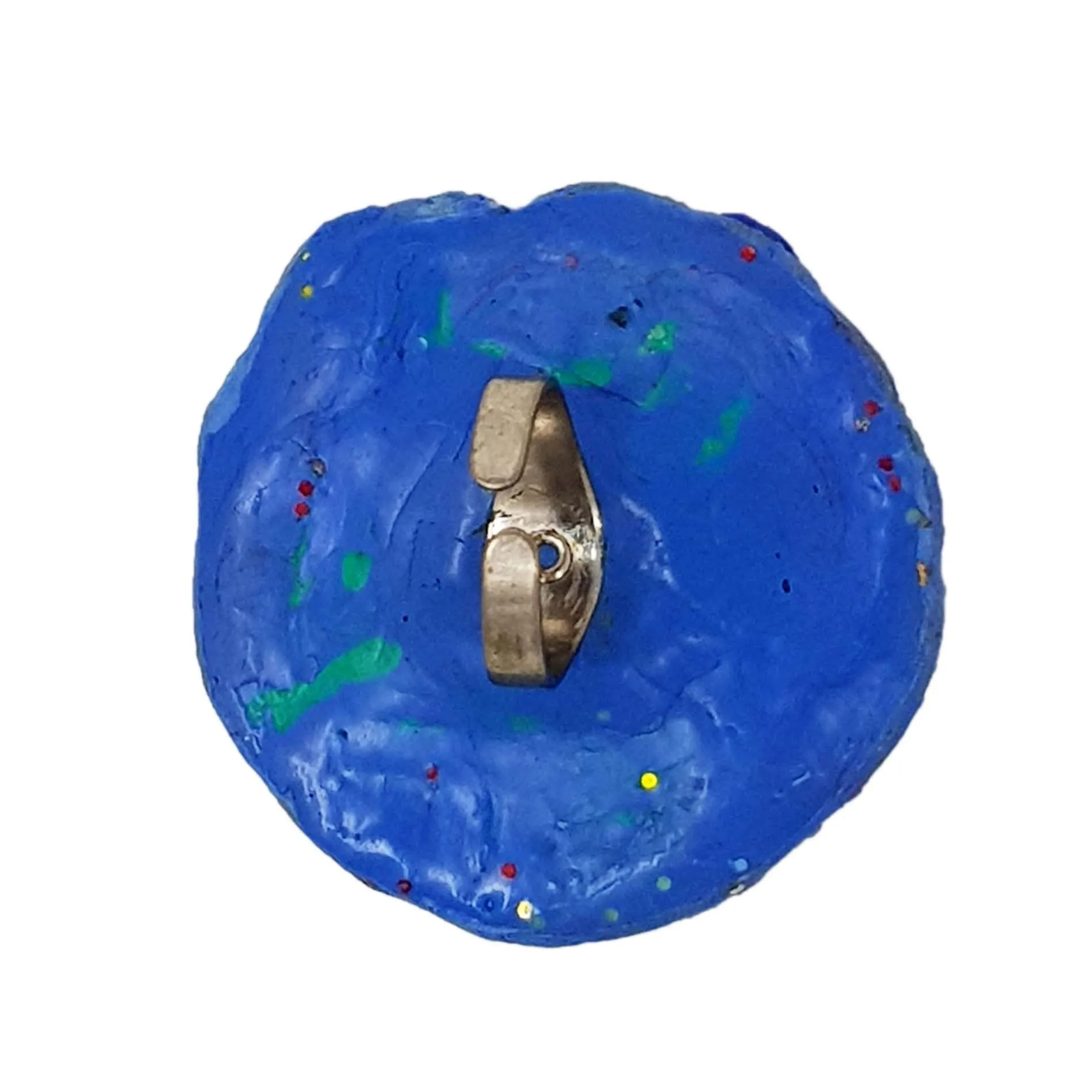 BLUE ROUND CRYSTAL COCKTAIL RING, 2000