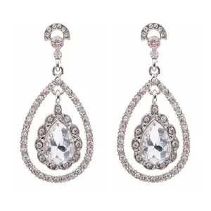 Bridal Wedding Jewelry Crystal Rhinestone Dazzle Elegant Dangle Drop Earrings SV