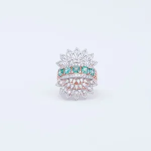 Emerald Halo Cocktail Ring