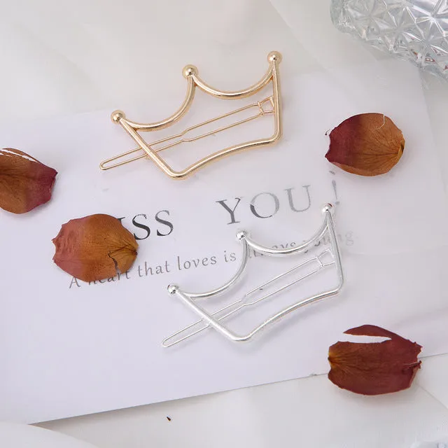 Fashion Woman Hair Accessories Triangle Hair Clip Pin Metal Geometric Alloy Hairband Moon Circle Hairgrip Barrette Girls Holder