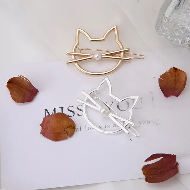 Fashion Woman Hair Accessories Triangle Hair Clip Pin Metal Geometric Alloy Hairband Moon Circle Hairgrip Barrette Girls Holder