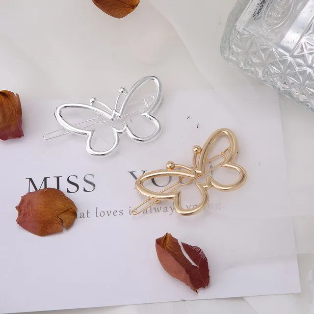 Fashion Woman Hair Accessories Triangle Hair Clip Pin Metal Geometric Alloy Hairband Moon Circle Hairgrip Barrette Girls Holder