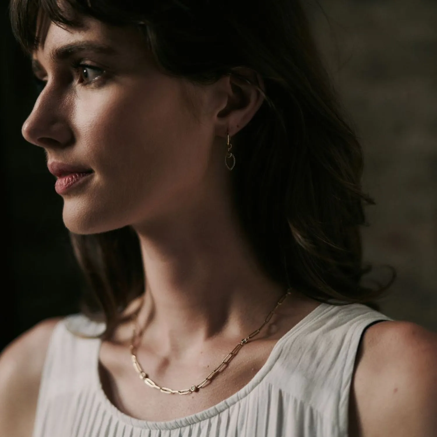 Forget Me Not Ruby Bezel Necklace