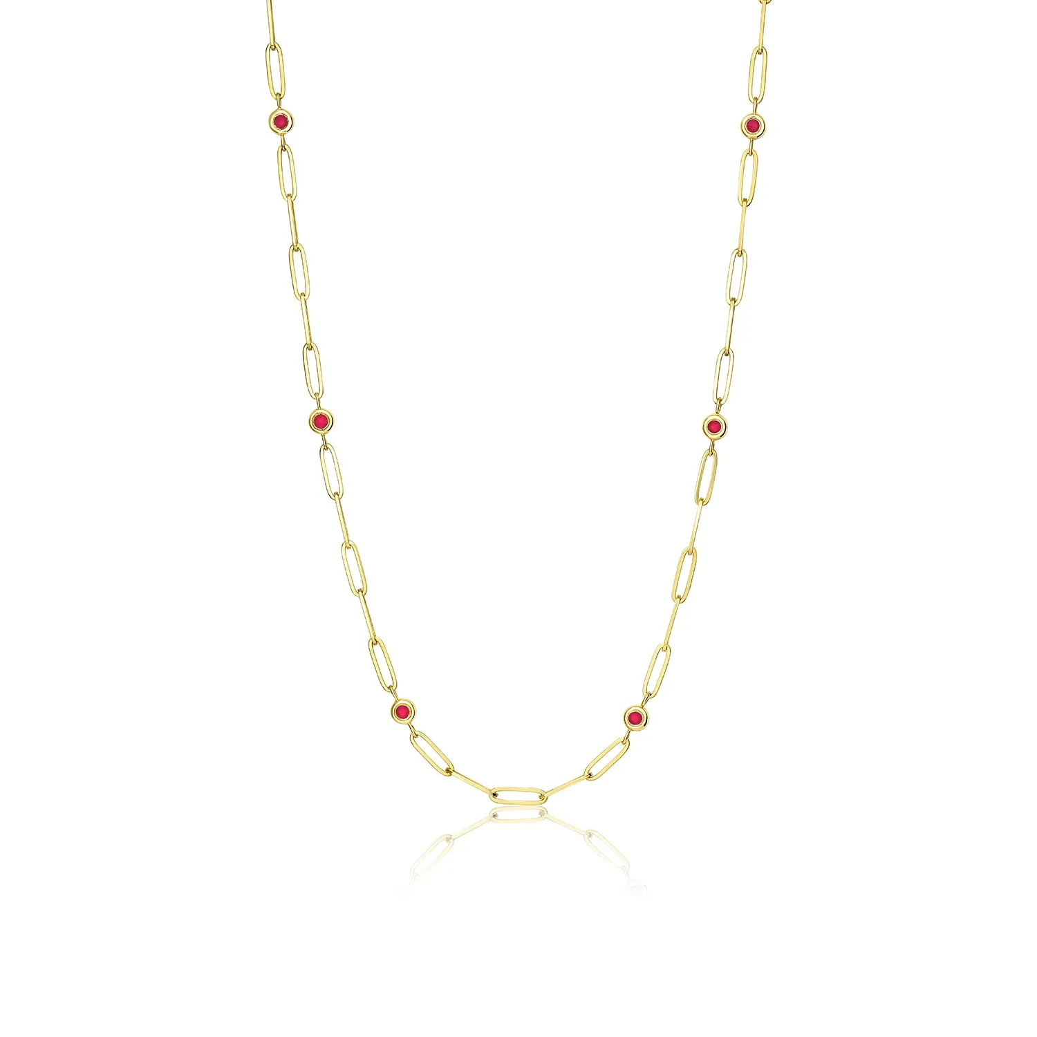 Forget Me Not Ruby Bezel Necklace
