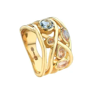 Gold Vermeil Ring Pastel Gemstones Liana