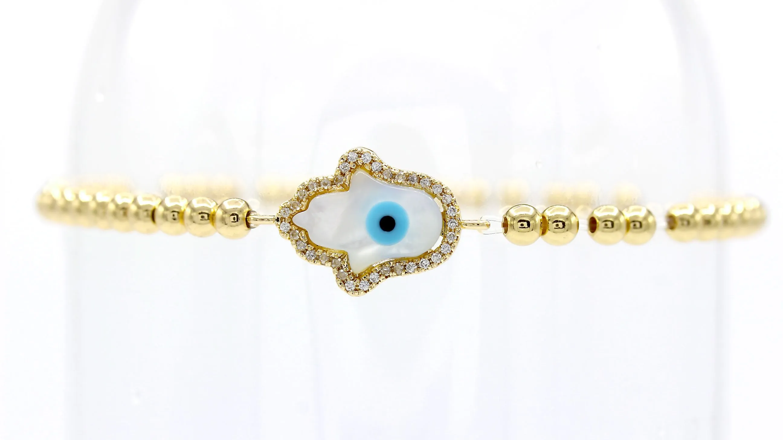 Hamsa Evil Eye Cubic Zirconia Charm Bracelet