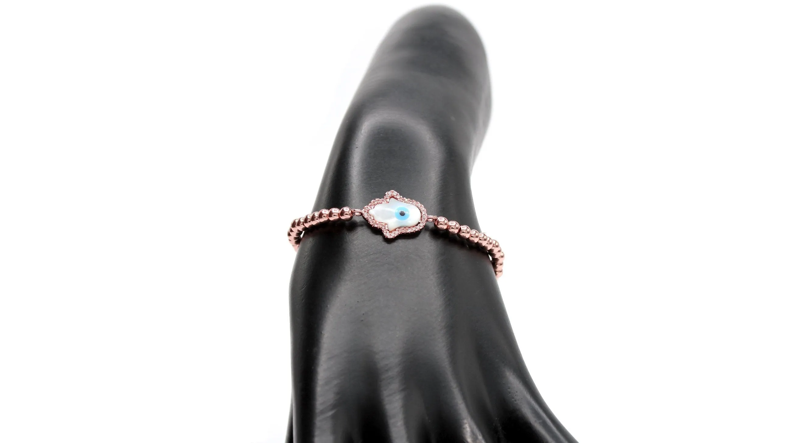 Hamsa Evil Eye Cubic Zirconia Charm Bracelet