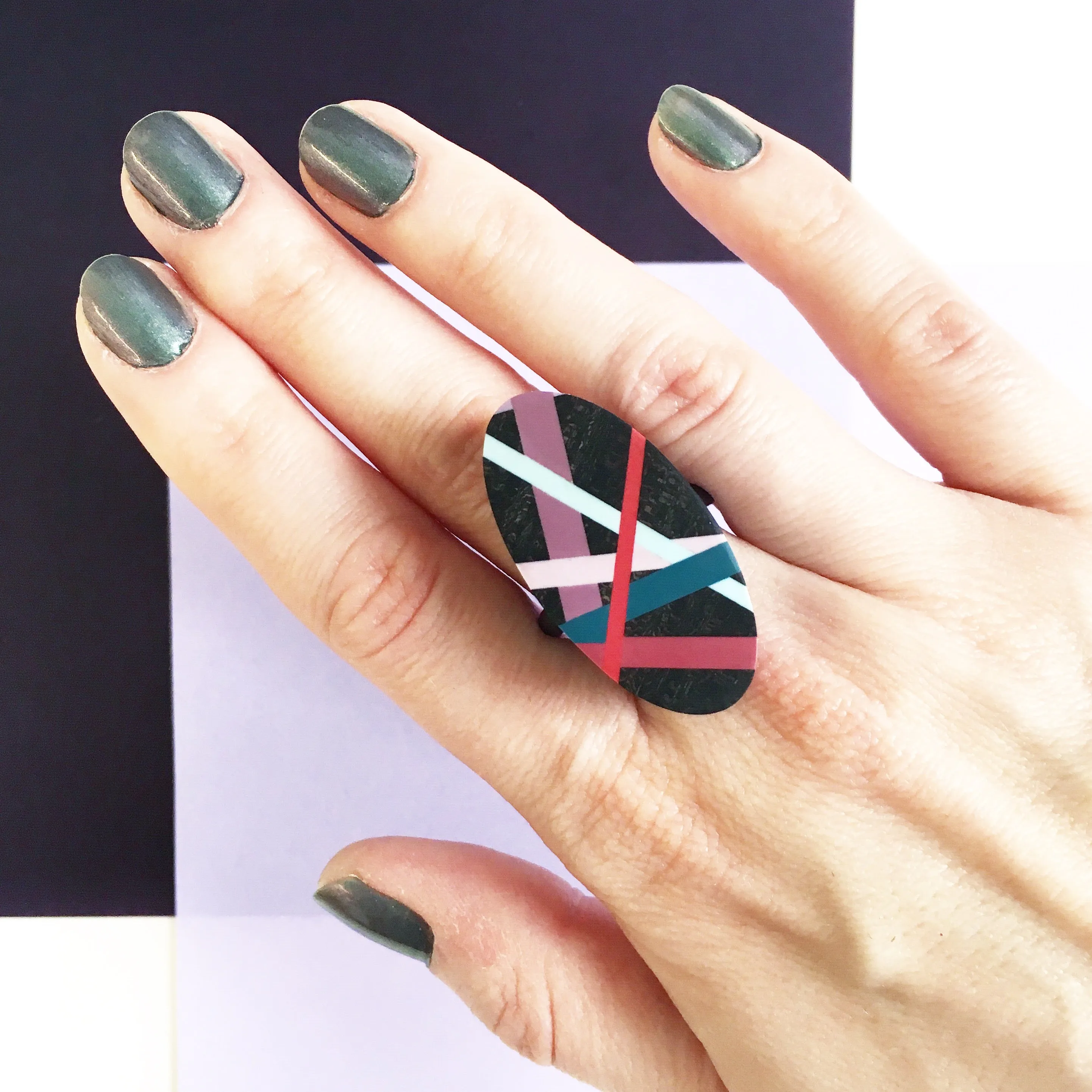 Jewel Tones Wood Ring