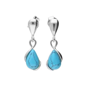 MILENA drop earrings Silver and Turquosie Raindrop