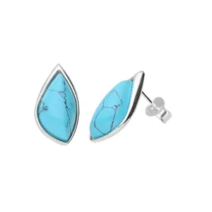 MILENA Stud Earrings Turquoise and Silver