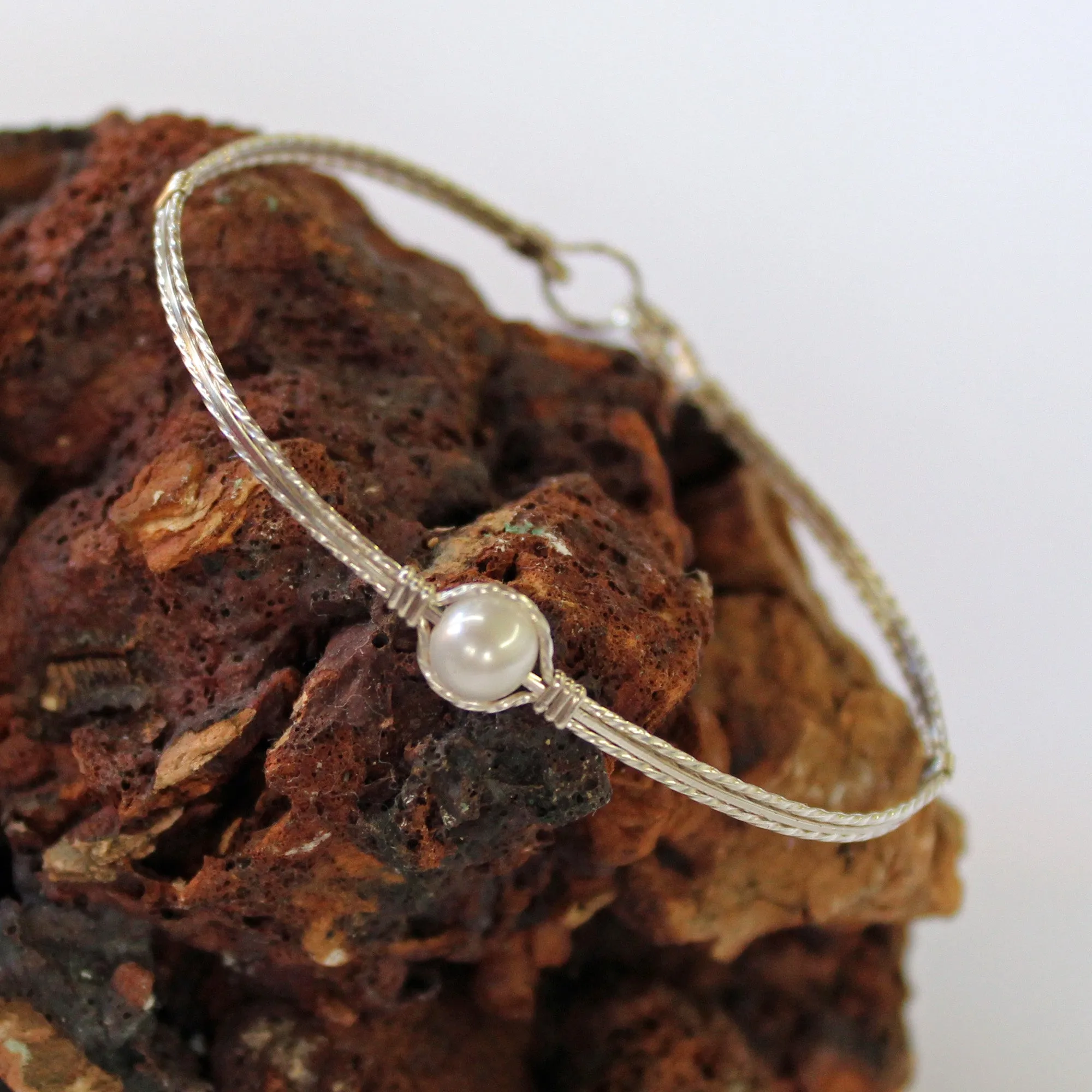 Pearl Bead Bracelet Sterling Silver