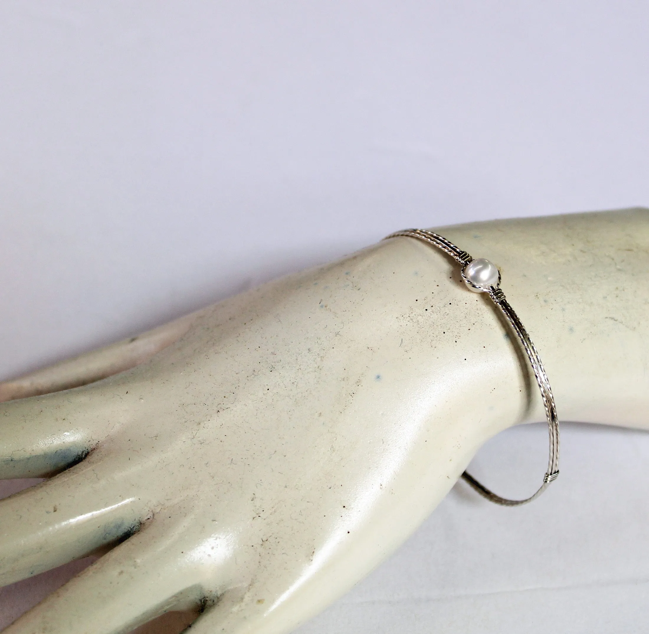 Pearl Bead Bracelet Sterling Silver