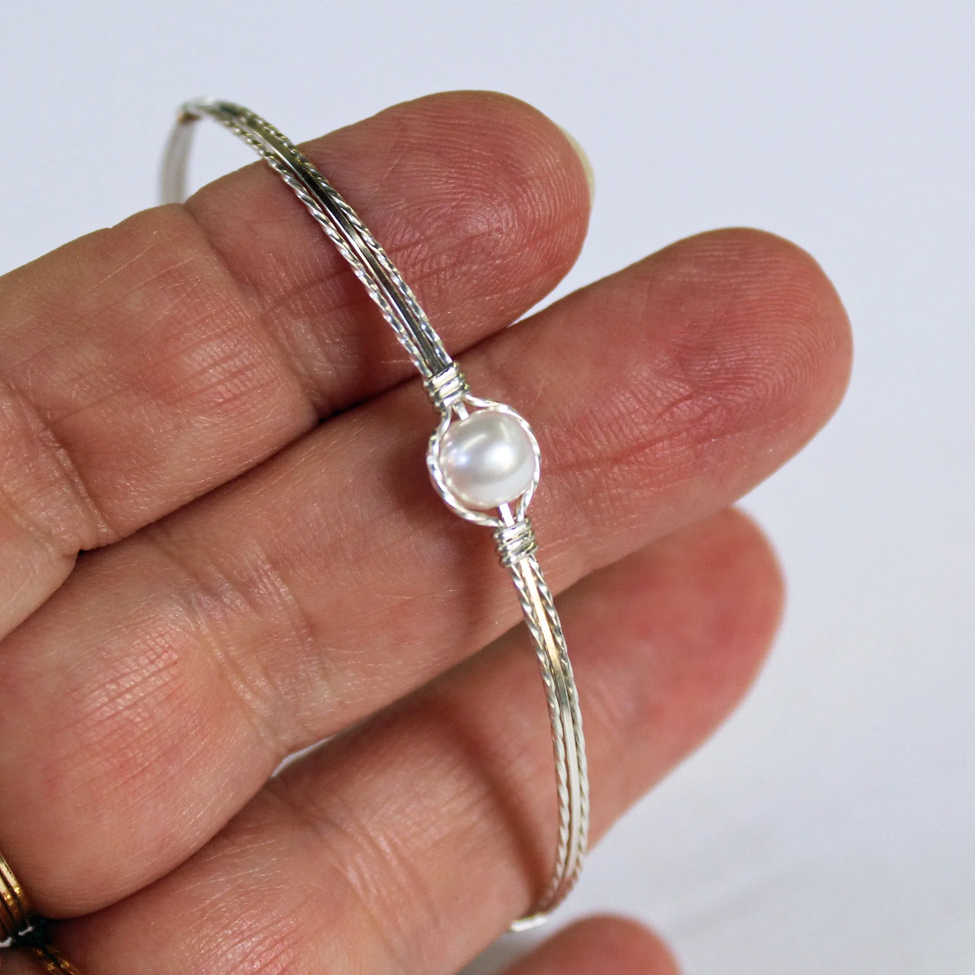 Pearl Bead Bracelet Sterling Silver