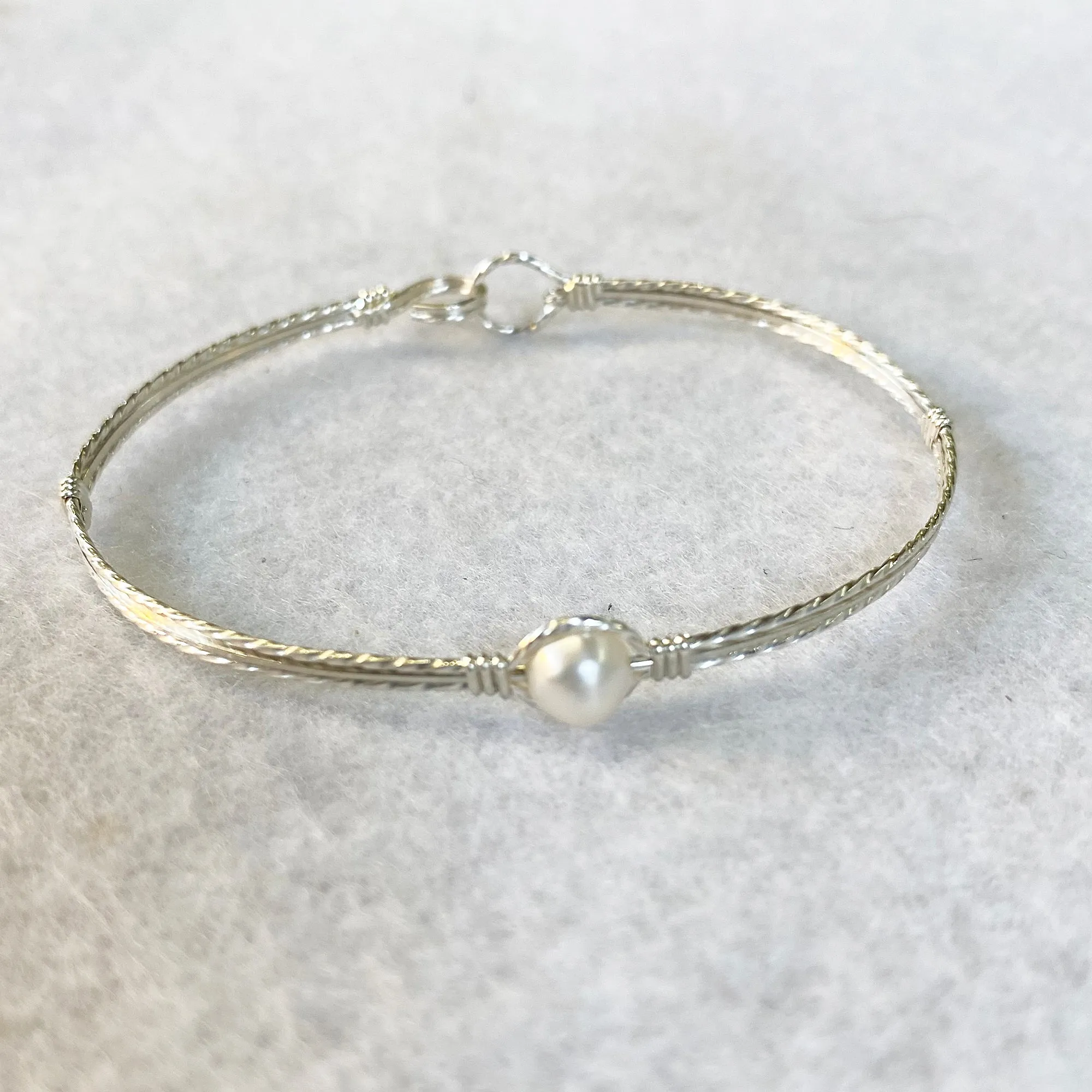 Pearl Bead Bracelet Sterling Silver