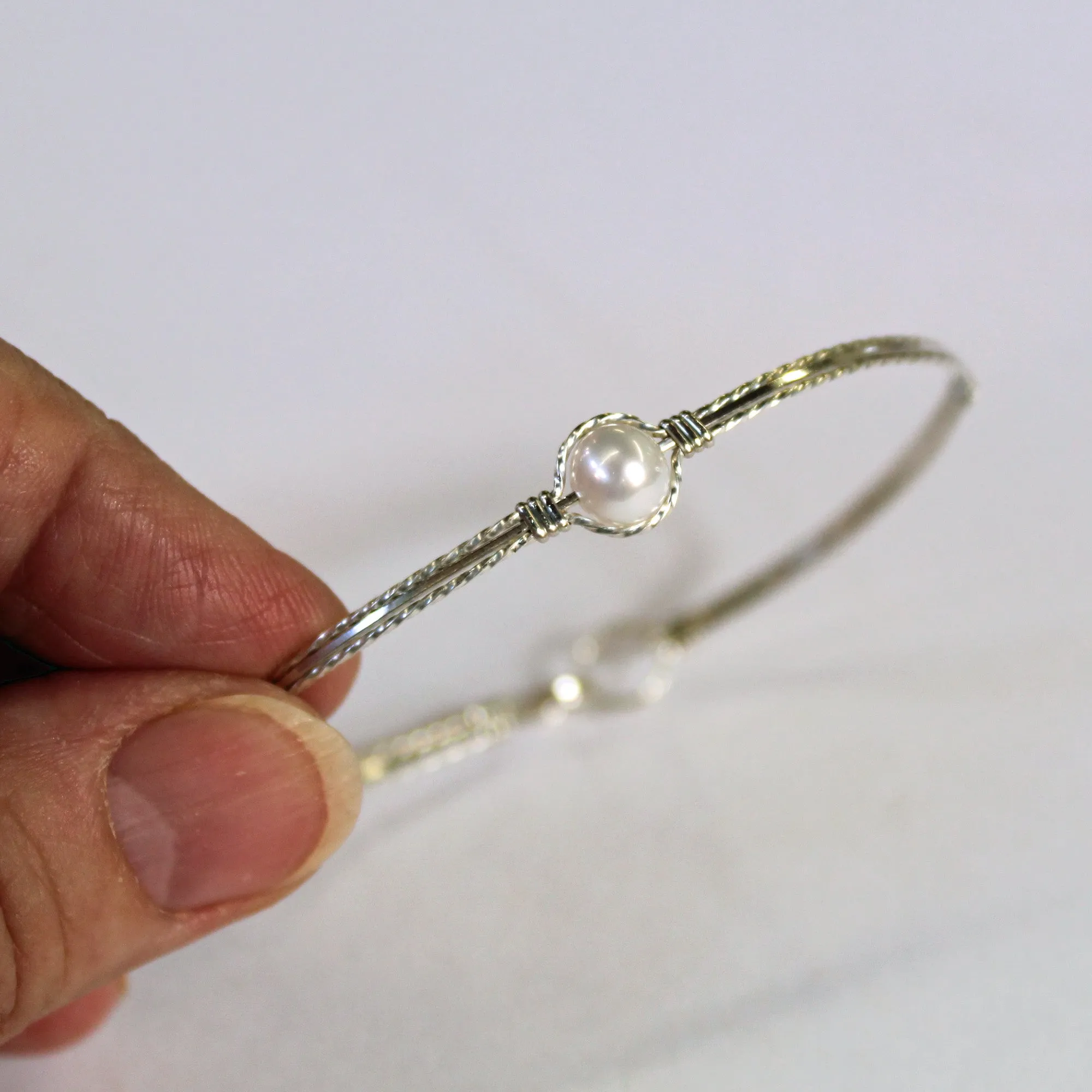 Pearl Bead Bracelet Sterling Silver