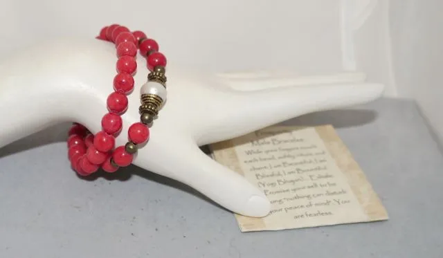 Praols Story Bracelets Coral Prosperity Mala Bead Bracelet
