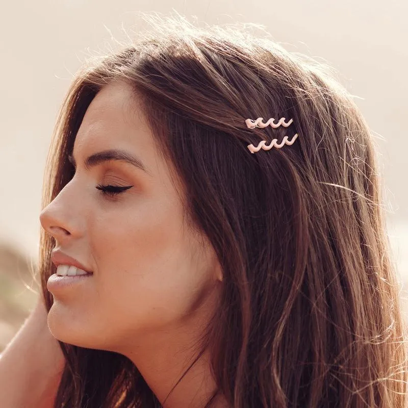 Pura Vida Enamel Wave Hair Barrettes (Set of 2)