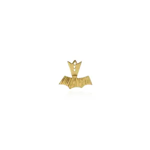 Single halo ear jacket part gold vermeil
