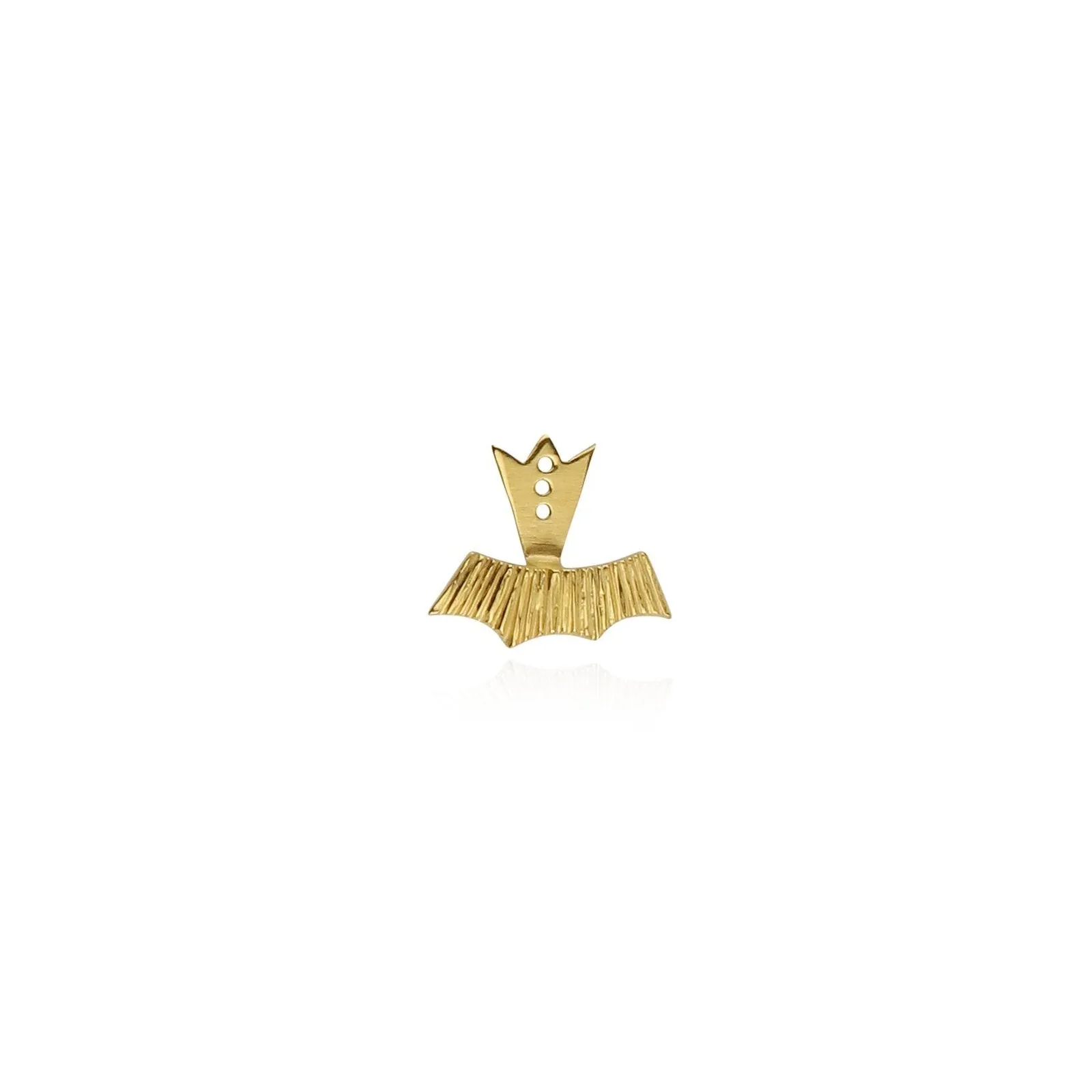 Single halo ear jacket part gold vermeil