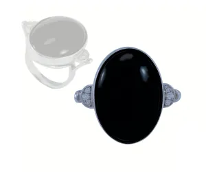Stella Cocktail Ring with Diamonds and Onyx