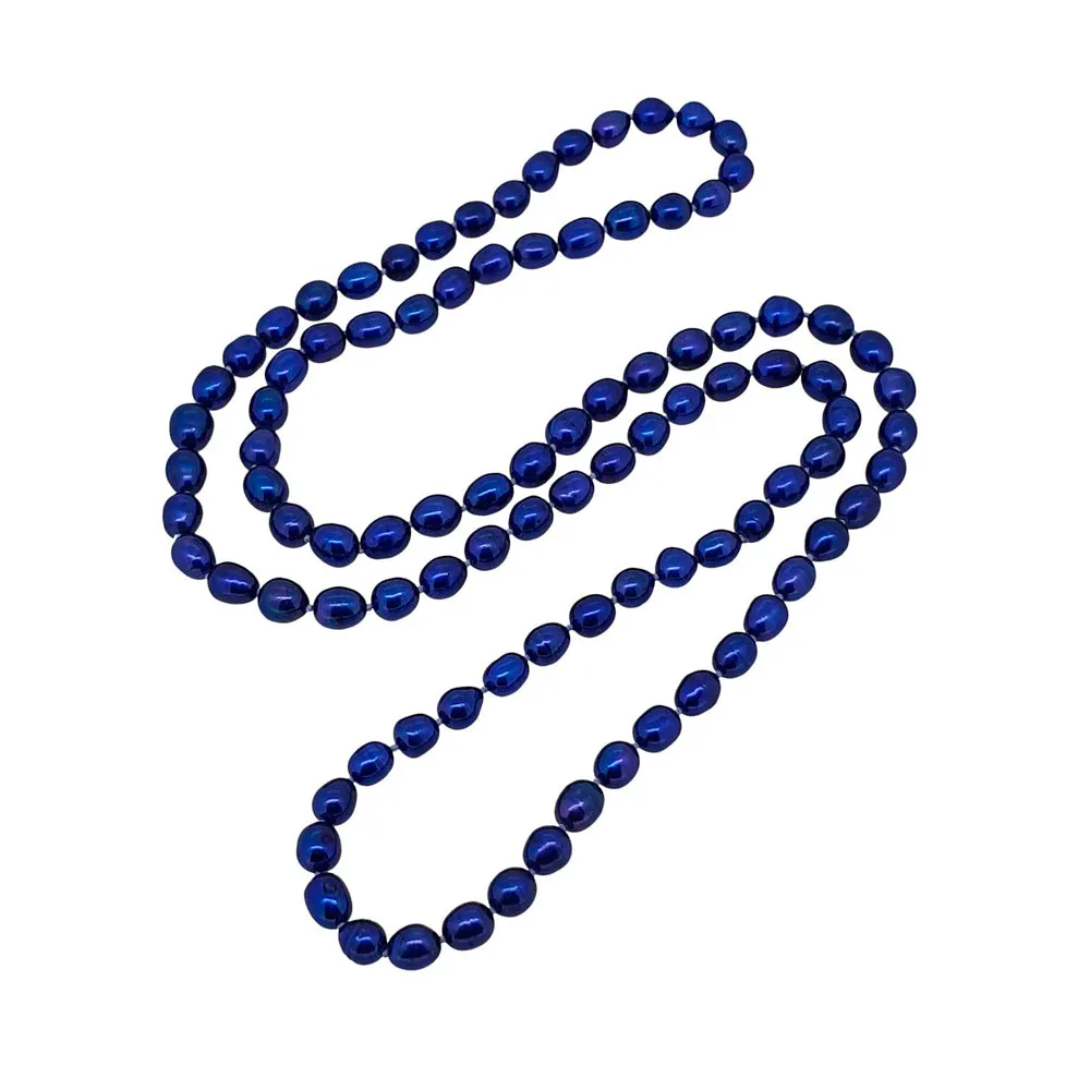 Stunning 7-8mm Rice Shape Freshwater Pearl Necklace, Long style 75cm/30"