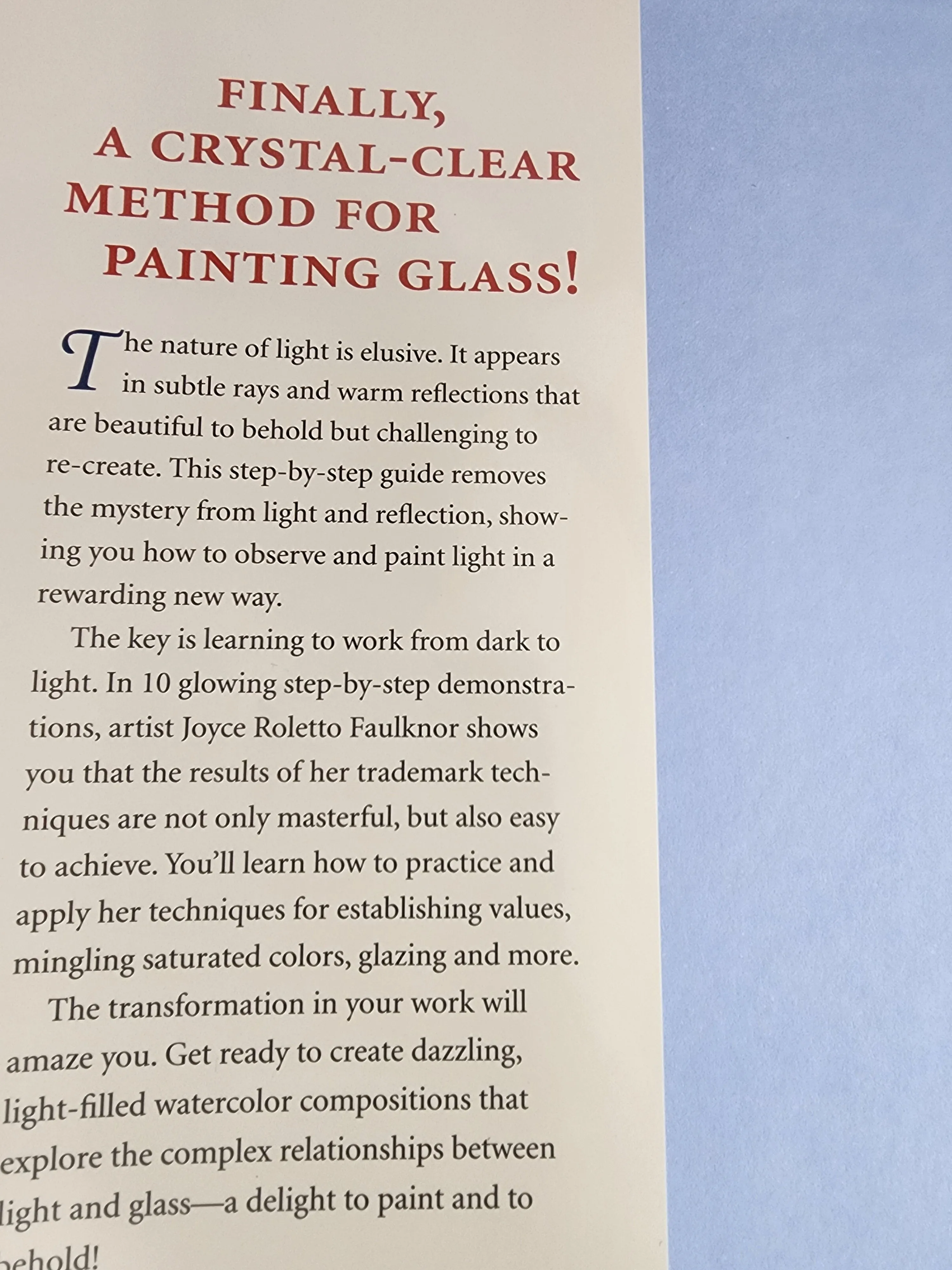 Stunning CRYSTAL & GLASS By Joyce Roletto Faulknor HB Book