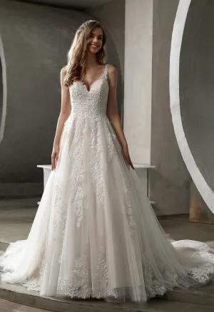 Stunning Tulle Lace Ball Gown with Glitter Tulle Underlay