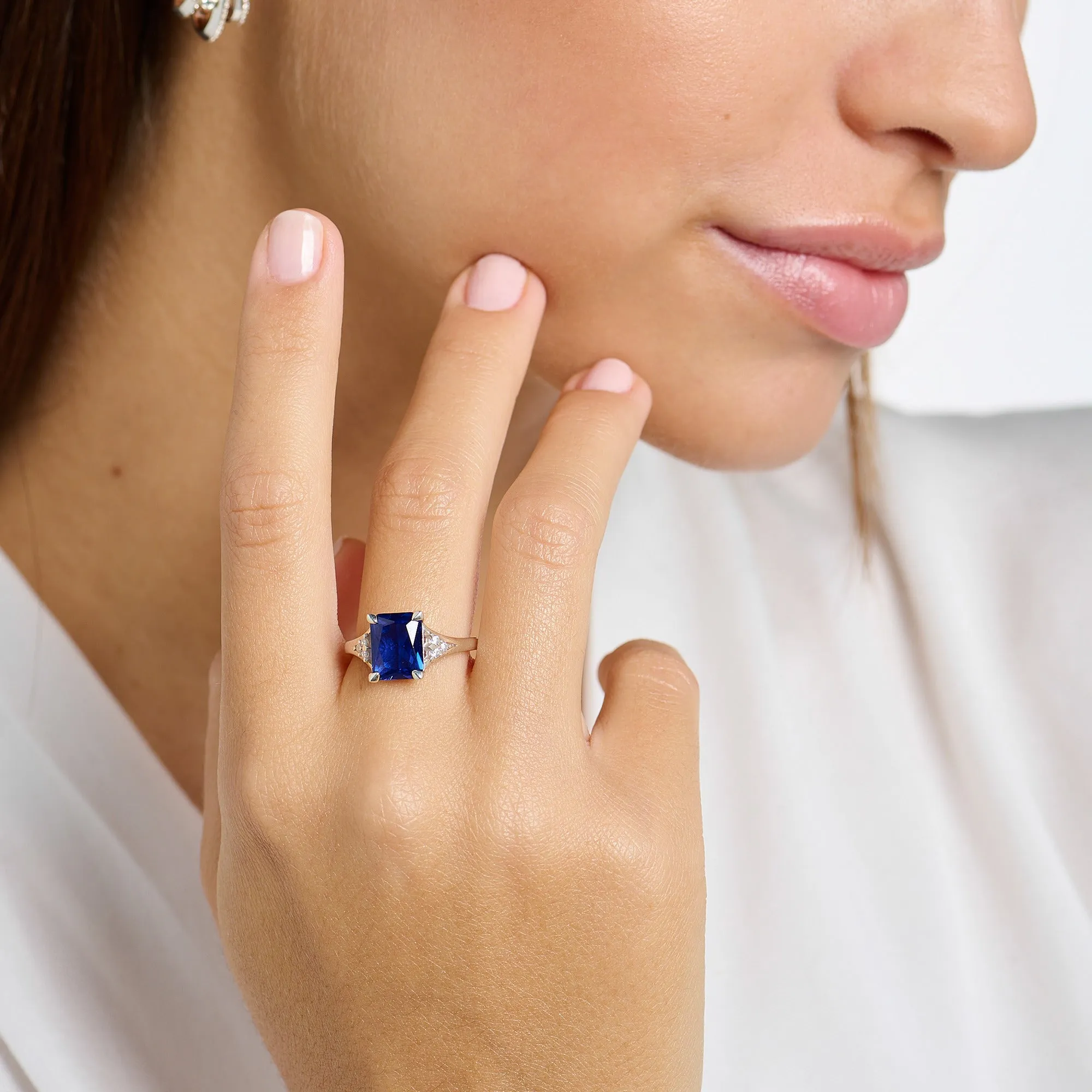 Thomas Sabo Ring Blue Stone Silver