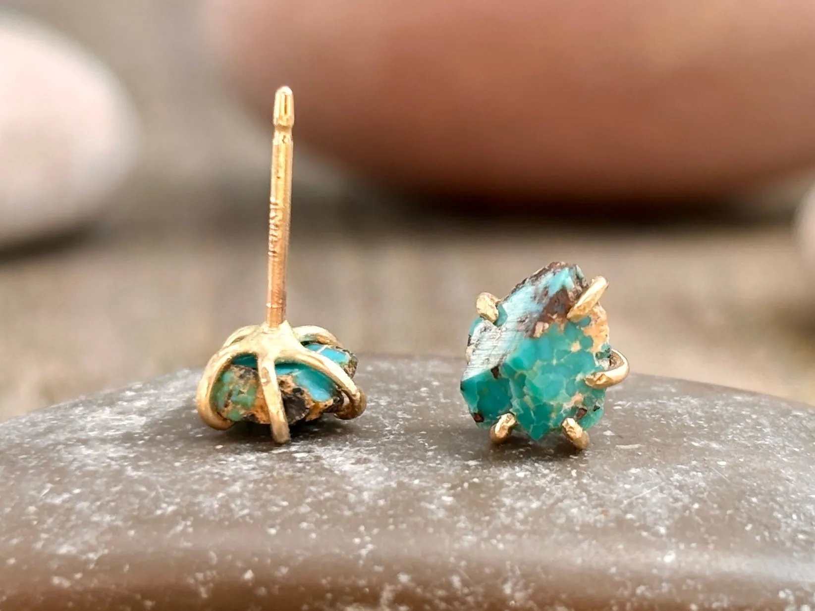 Turquoise Gold Studs